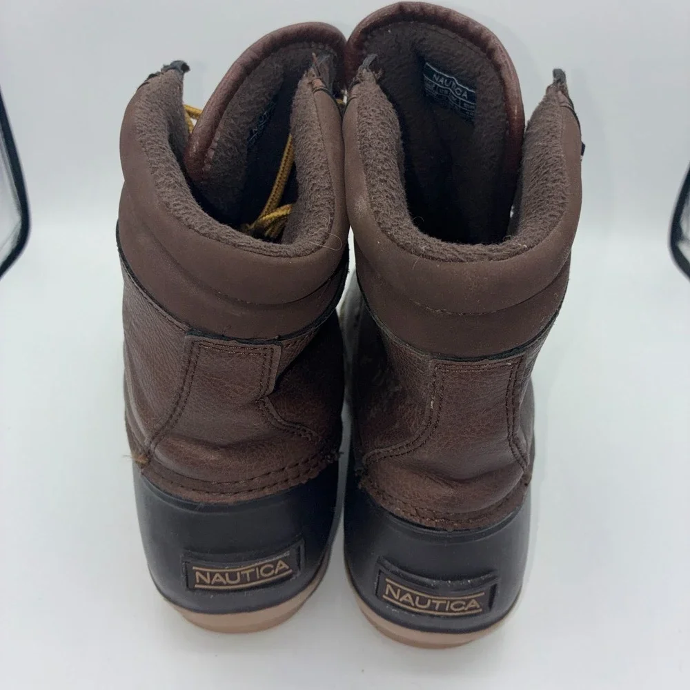 Nautica Channing Men's Duck Boots Size 11 Brown Black Waterproof Winter Boots